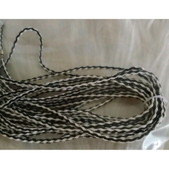 New Braided Faux Leather Necklace Cord for Pendants Black & White 17" + Extender - Picture 4 of 4